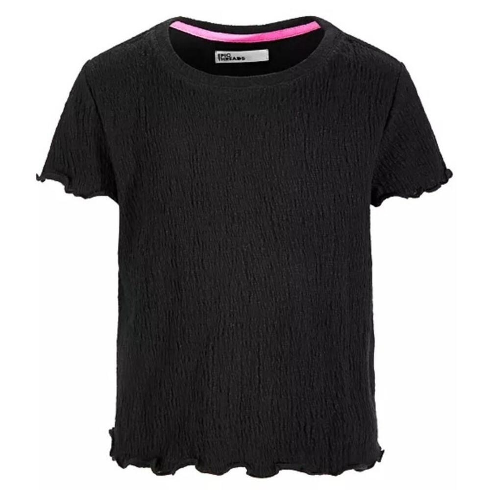 Color Textured T-Shirt, Size 4T-Epic Threads Little Girls Solid